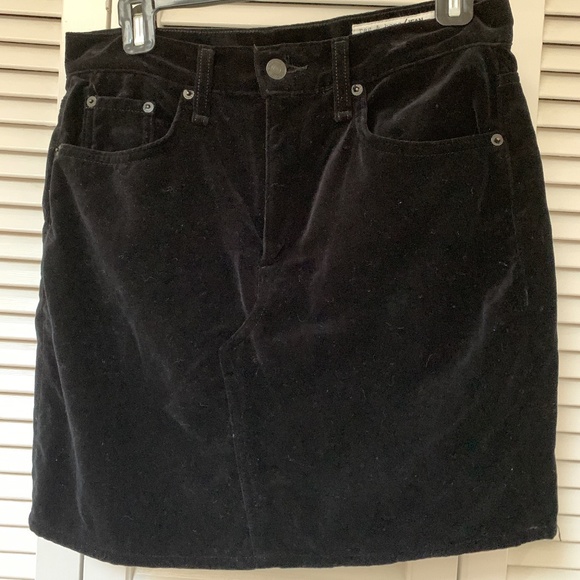 rag & bone Dresses & Skirts - Rag & Bone Dive Black Velvet Jean Mini Skirt 100% Cotton Runs Large